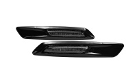 Bo�n� LED blinkry style F10 BMW kou�ov�/�ern� chrom s funkc� bo�n�ho obrysov�ho sv�tla BMW 3 E90/91/92/93 -- rok v�roby 2005-10