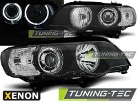 P�edn� sv�tla lampy BMW X5, E53, 1999-2003, Angel Eyes, �ern� black, XENON D2S